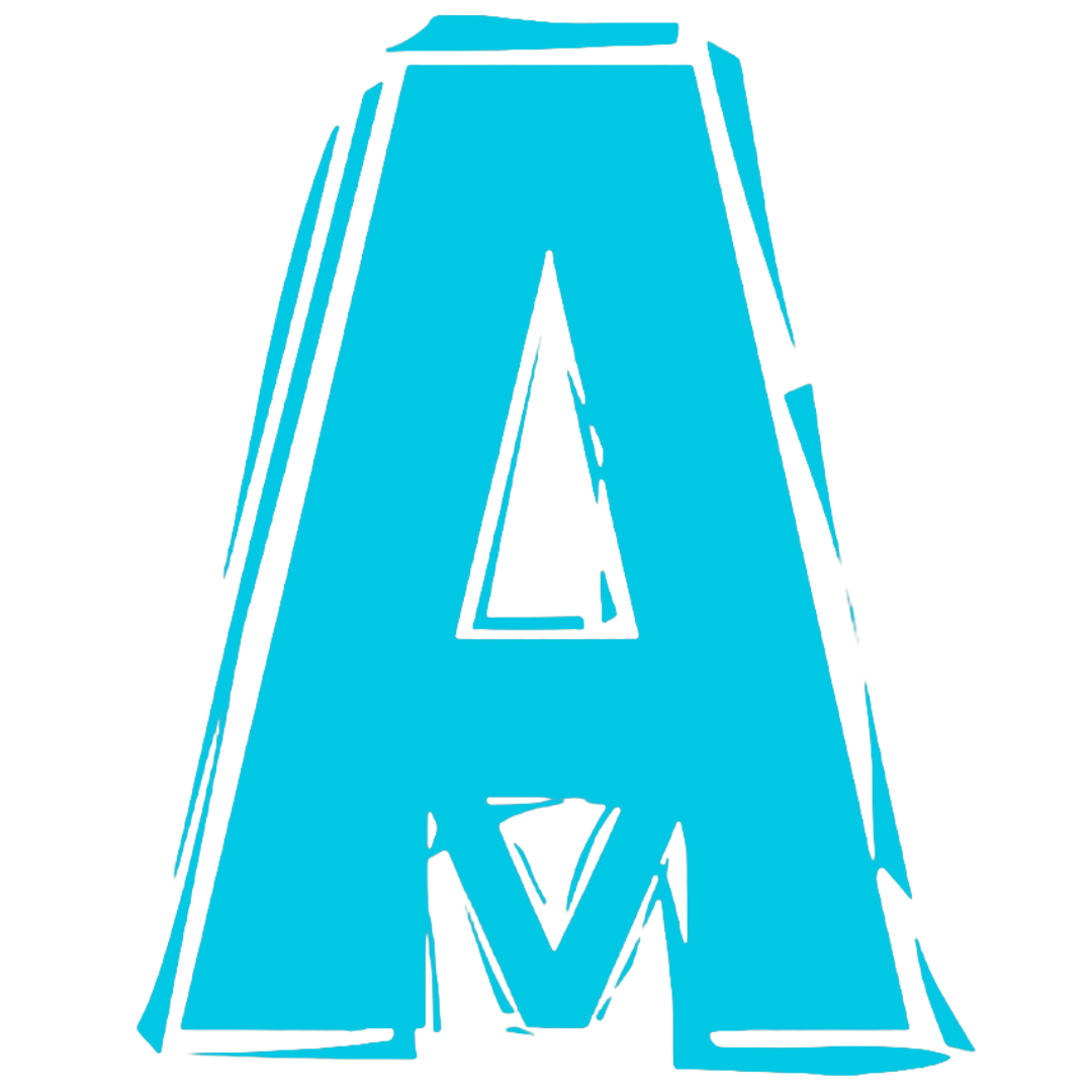 AMflow logo — a bold teal letter A with a white M at its base